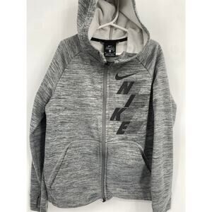 Nike Gray Full Zip Dri-Fit Standard Fit Hoodie Sweatshirt Kids M